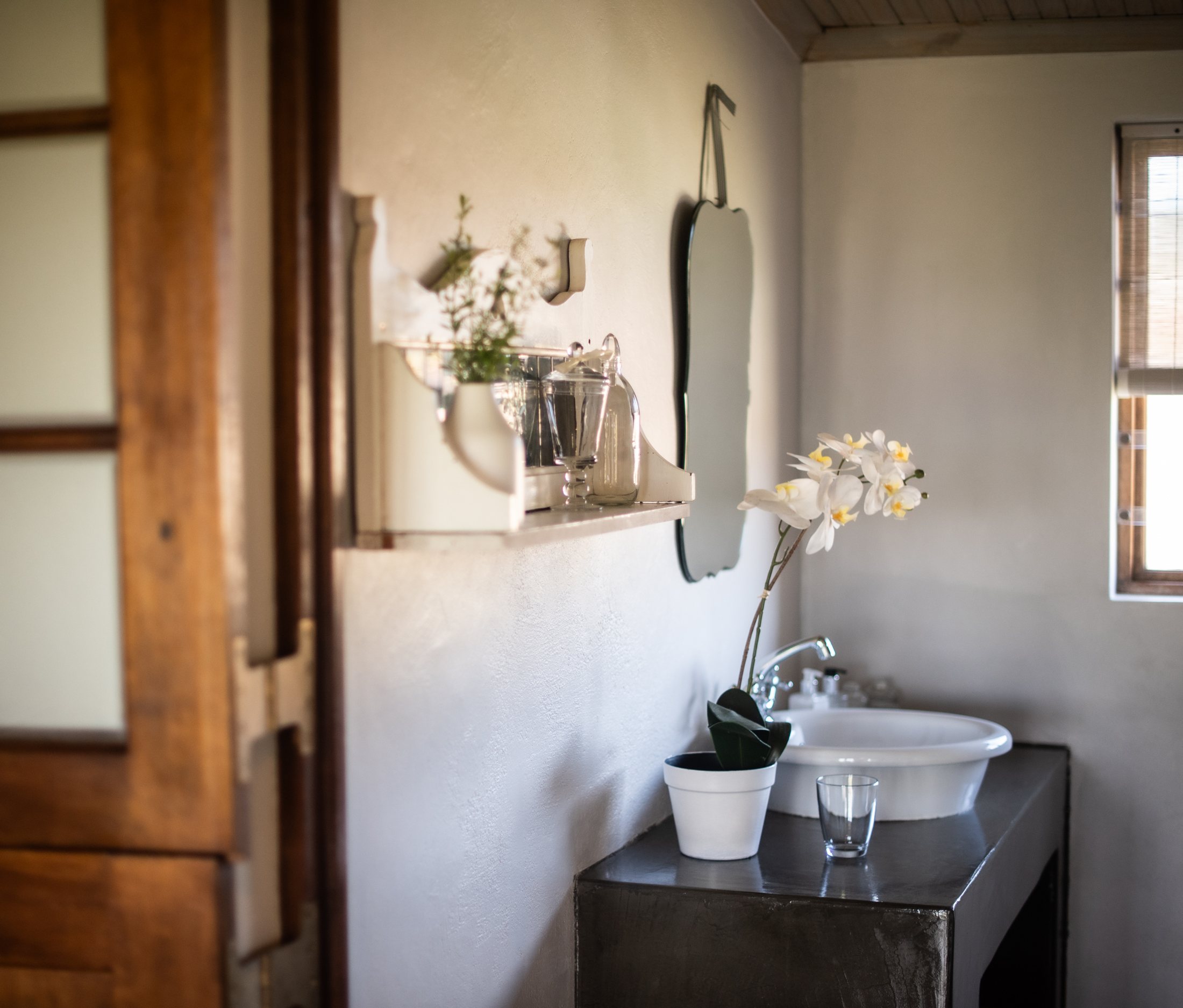 Dormer — bathroom basin at Landmeterskop Farm Cottages