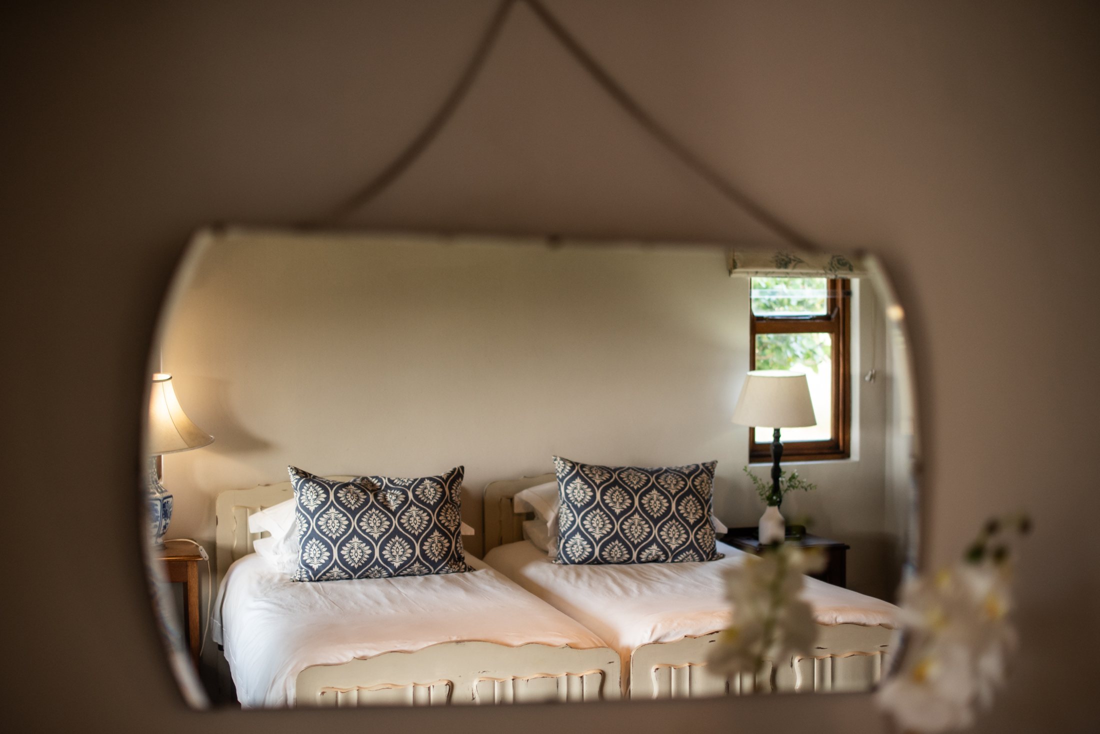 Dormer — bedroom mirror at Landmeterskop Farm Cottages