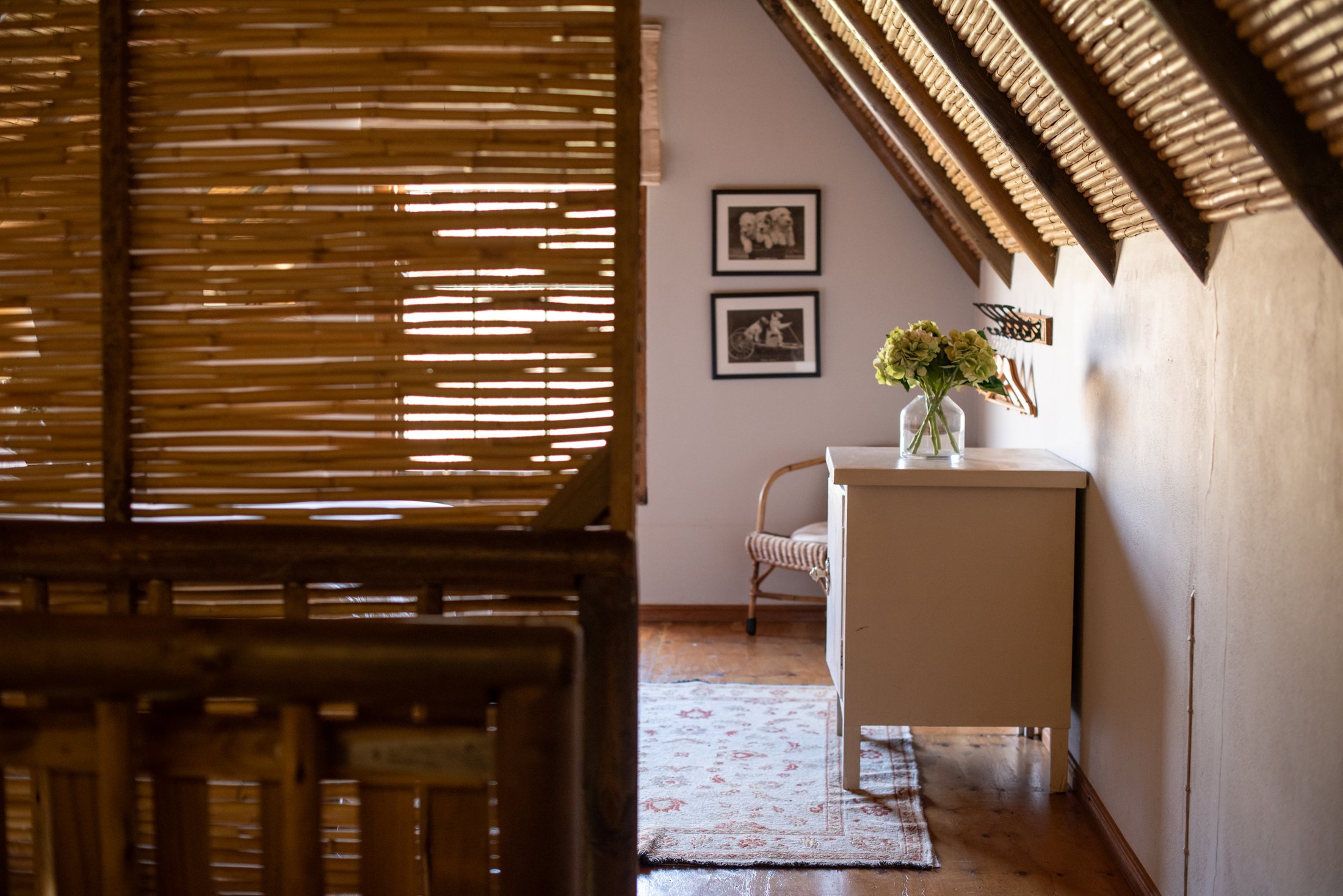 Karakul — bedroom and loft landing at Landmeterskop Farm Cottages